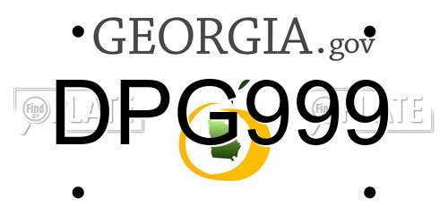 DPG999 Georgia License Plate