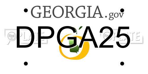 DPGA25 Georgia License Plate