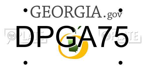DPGA75 Georgia License Plate