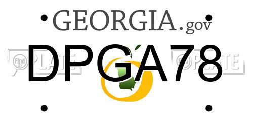 DPGA78 Georgia License Plate