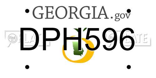 DPH596 Georgia License Plate
