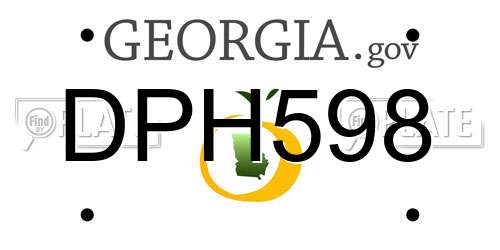 DPH598 Georgia License Plate