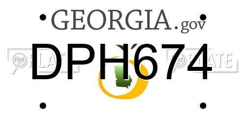 DPH674 Georgia License Plate