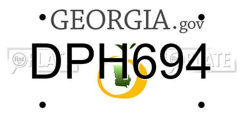 DPH694 Georgia License Plate