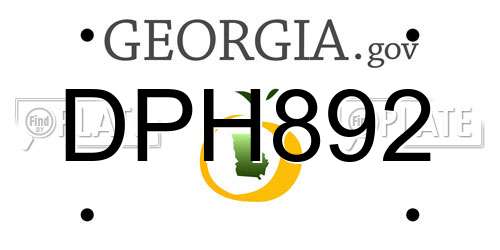 DPH892 Georgia License Plate