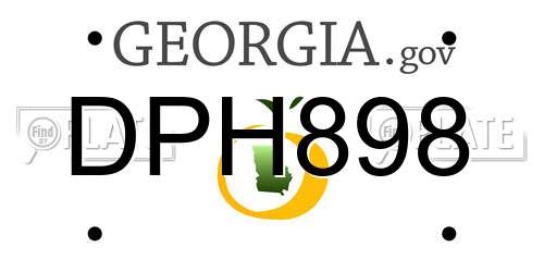 DPH898 Georgia License Plate