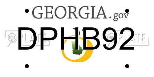 DPHB92 Georgia License Plate