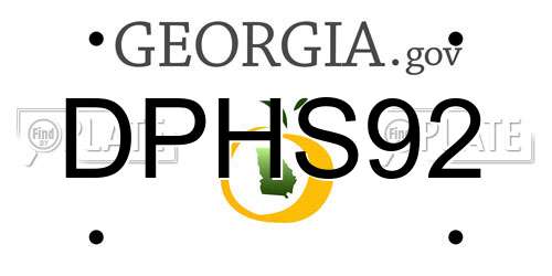 DPHS92 Georgia License Plate
