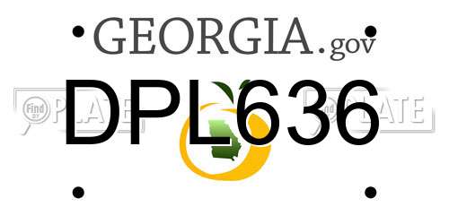 DPL636 Georgia License Plate