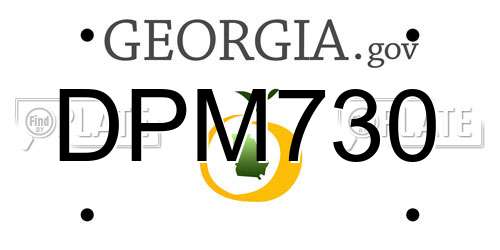 DPM730 Georgia License Plate