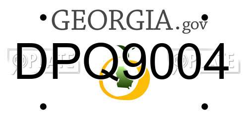 DPQ9004 Georgia License Plate