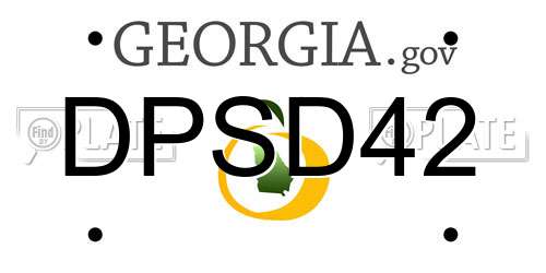 DPSD42 Georgia License Plate