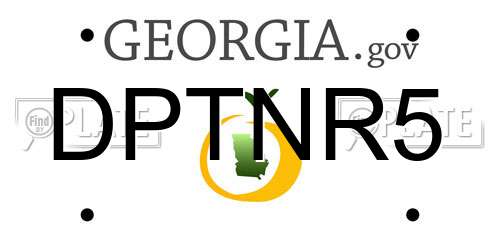 DPTNR5 Georgia License Plate