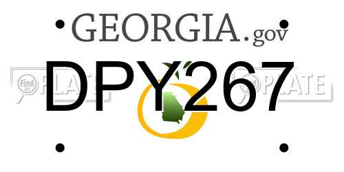 DPY267 Georgia License Plate