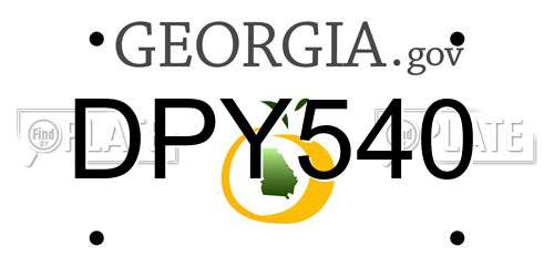 DPY540 Georgia License Plate