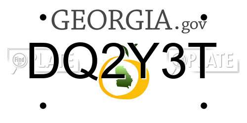 DQ2Y3T Georgia License Plate