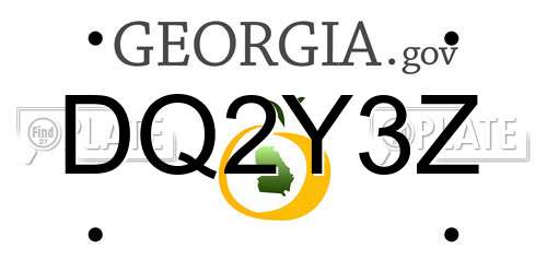 DQ2Y3Z Georgia License Plate