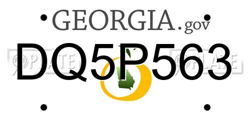DQ5P563 Georgia License Plate