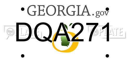 DQA271 Georgia License Plate