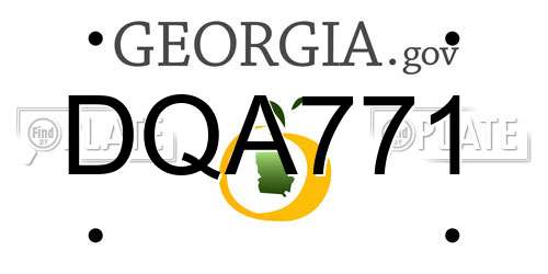 DQA771 Georgia License Plate