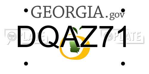 DQAZ71 Georgia License Plate