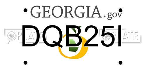 DQB25I Georgia License Plate