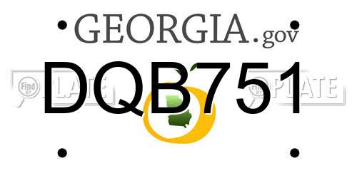 DQB751 Georgia License Plate