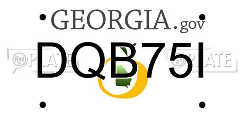 DQB75I Georgia License Plate