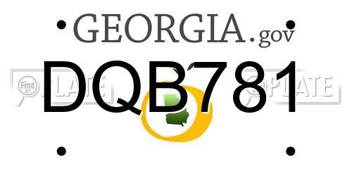DQB781 Georgia License Plate