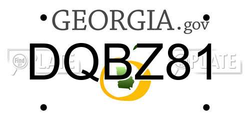 DQBZ81 Georgia License Plate
