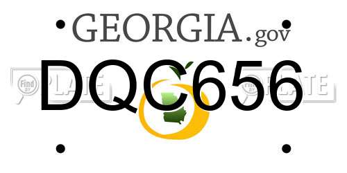 DQC656 Georgia License Plate