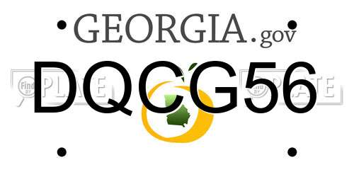 DQCG56 Georgia License Plate