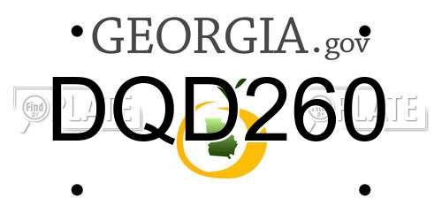 DQD260 Georgia License Plate