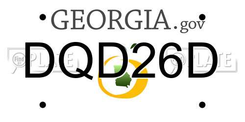 DQD26D Georgia License Plate