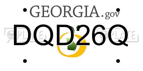 DQD26Q Georgia License Plate