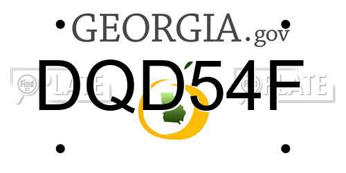 DQD54F Georgia License Plate