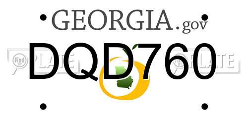 DQD760 Georgia License Plate
