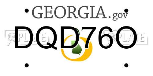 DQD76O Georgia License Plate