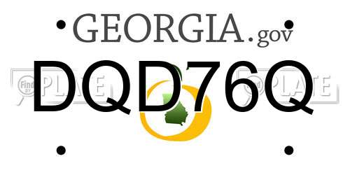 DQD76Q Georgia License Plate