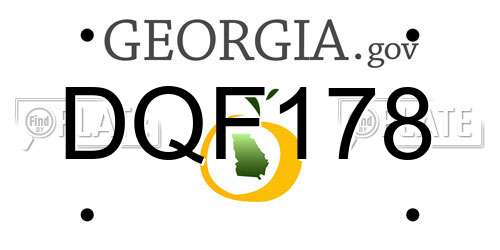 DQF178 Georgia License Plate