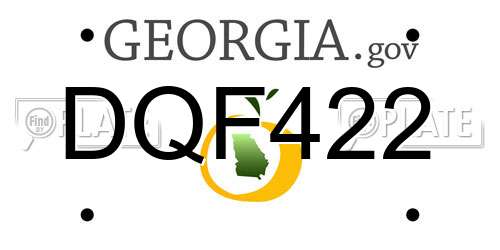 DQF422 Georgia License Plate
