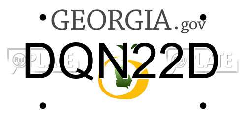 DQN22D Georgia License Plate