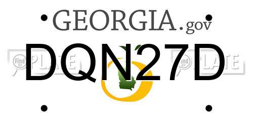 DQN27D Georgia License Plate