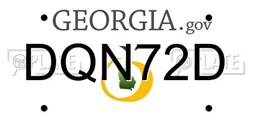 DQN72D Georgia License Plate