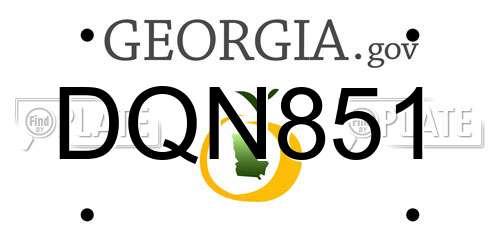 DQN851 Georgia License Plate