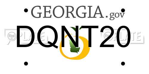DQNT20 Georgia License Plate