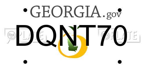 DQNT70 Georgia License Plate
