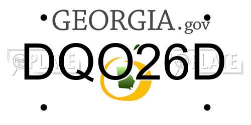 DQO26D Georgia License Plate