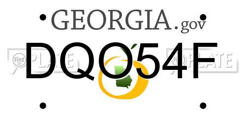 DQO54F Georgia License Plate