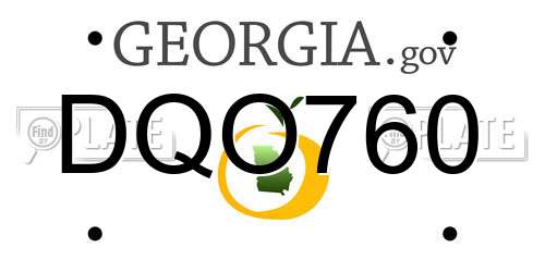 DQO760 Georgia License Plate